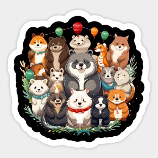 Dogs enjoy new year Sticker